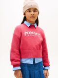 Pink Logo Embroidery Relaxed Crew Neck Jumper  Girls