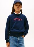 Blue Logo Embroidery Crew Neck Terry Sweatshirt  Girls