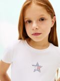 Alb Tricou Extra Slim Cu Steag In Forma De Stea  Fete