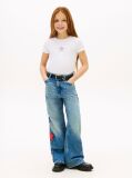Alb Tricou Extra Slim Cu Steag In Forma De Stea  Fete