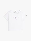 Alb Tricou Extra Slim Cu Steag In Forma De Stea  Fete