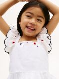 White Floral Embroidery Short Sleeve Top  Girls