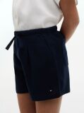 Blue Pantaloni Scurti Largi Din Amestec De In Mercerizat  Fete