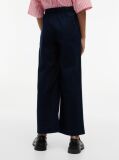 Blue Pantaloni Cu Picior Larg Cu Curea Din Amestec De In  Fete