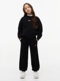 Negru Pantaloni Joggers Terry Cu Croiala Lejera Si Strasuri  Fete