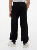 Negru Pantaloni Joggers Terry Cu Croiala Lejera Si Strasuri  Fete