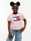 Roz Peanuts® T-Shirt Cu Croiala Lejera Si Steag  Fete