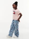 Roz Peanuts® T-Shirt Cu Croiala Lejera Si Steag  Fete