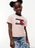 Roz Peanuts® T-Shirt Cu Croiala Lejera Si Steag  Fete
