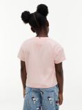 Roz Peanuts® T-Shirt Cu Croiala Lejera Si Steag  Fete