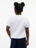 Alb Peanuts® T-Shirt Cu Croiala Lejera Si Steag  Fete