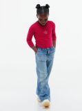 Rosu T-Shirt Extra Slim Cu Maneca Lunga Si Steag  Fete
