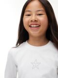 Alb T-Shirt Extra Slim Cu Maneca Lunga Si Steag  Fete