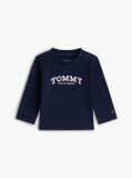 Blue Textured Logo Long Sleeve T-Shirt  Newborn
