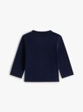 Blue Textured Logo Long Sleeve T-Shirt  Newborn