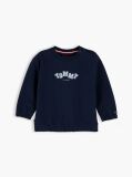 Blue Bluza De Trening Cu Guler Rotund Si Steag Brodat  Nou nascuti