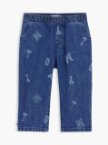 Denim Blugi Cu Talie Elastica Si Logo  Nou nascuti