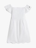 Alb Set Rochie Si Pantaloni Scurti Din Broderie Anglaise  Nou nascuti