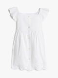 Alb Set Rochie Si Pantaloni Scurti Din Broderie Anglaise  Nou nascuti