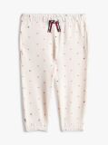 Beige Print Drawstring Joggers  Newborn