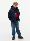 Blue Geaca Puffer Ripstop Cu Logo Pe Spate  Copii unisex