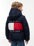 Blue Geaca Puffer Ripstop Cu Logo Pe Spate  Copii unisex