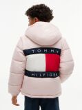 Roz Geaca Puffer Ripstop Cu Logo Pe Spate  Copii unisex