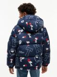 Multi Peanuts® Print Relaxed Hooded Puffer Jacket  Kids Unisex
