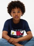 Blue Peanuts® T-Shirt Din Jerseu Cu Steag  Copii unisex