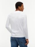 Alb Tricou Cu Maneca Lunga Slim Fit  Barbati