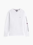 Alb Tricou Cu Maneca Lunga Slim Fit  Barbati