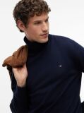 Blue Jumper Din Bumbac Si Casmir Roll Neck  Barbati