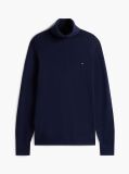 Blue Jumper Din Bumbac Si Casmir Roll Neck  Barbati
