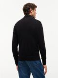Negru Cardigan Din Bumbac Si Casmir Zip-Thru  Barbati
