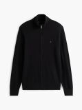 Negru Cardigan Din Bumbac Si Casmir Zip-Thru  Barbati