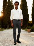 Gri Chinos Din Bumbac Stretch   Barbati