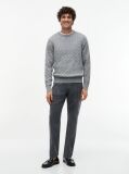 Gri Jumper Cu Guler Rotund Din Tricot  Barbati