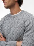 Gri Jumper Cu Guler Rotund Din Tricot  Barbati