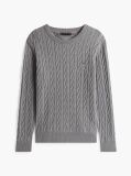 Gri Jumper Cu Guler Rotund Din Tricot  Barbati