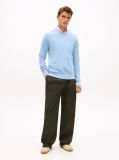 Blue Crew Neck Textured Knit Jumper  Men