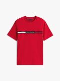Rosu Tricou Cu Guler Rotund Si Panou Cu Logo  Barbati