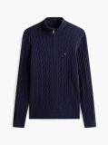 Blue Jumper Cu Fermoar Din Tricot  Barbati
