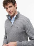 Grey Cable Knit Half-Zip Jumper  Men