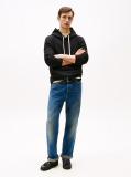 Negru Hanorac Fleece Cu Guga Cu Snur  Barbati