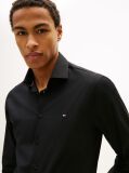 Negru Camasa Flex Slim Fit Din Poplin   Barbati