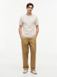 Beige Flag Embroidery T-Shirt  Men