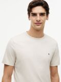 Beige Flag Embroidery T-Shirt  Men