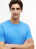 Blue Tricou Cu Broderie Steag  Barbati