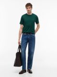 Verde Tricou Cu Broderie Steag  Barbati