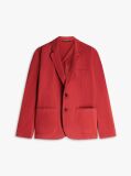 Red Smart Casual Washed Regular Fit Blazer  Men